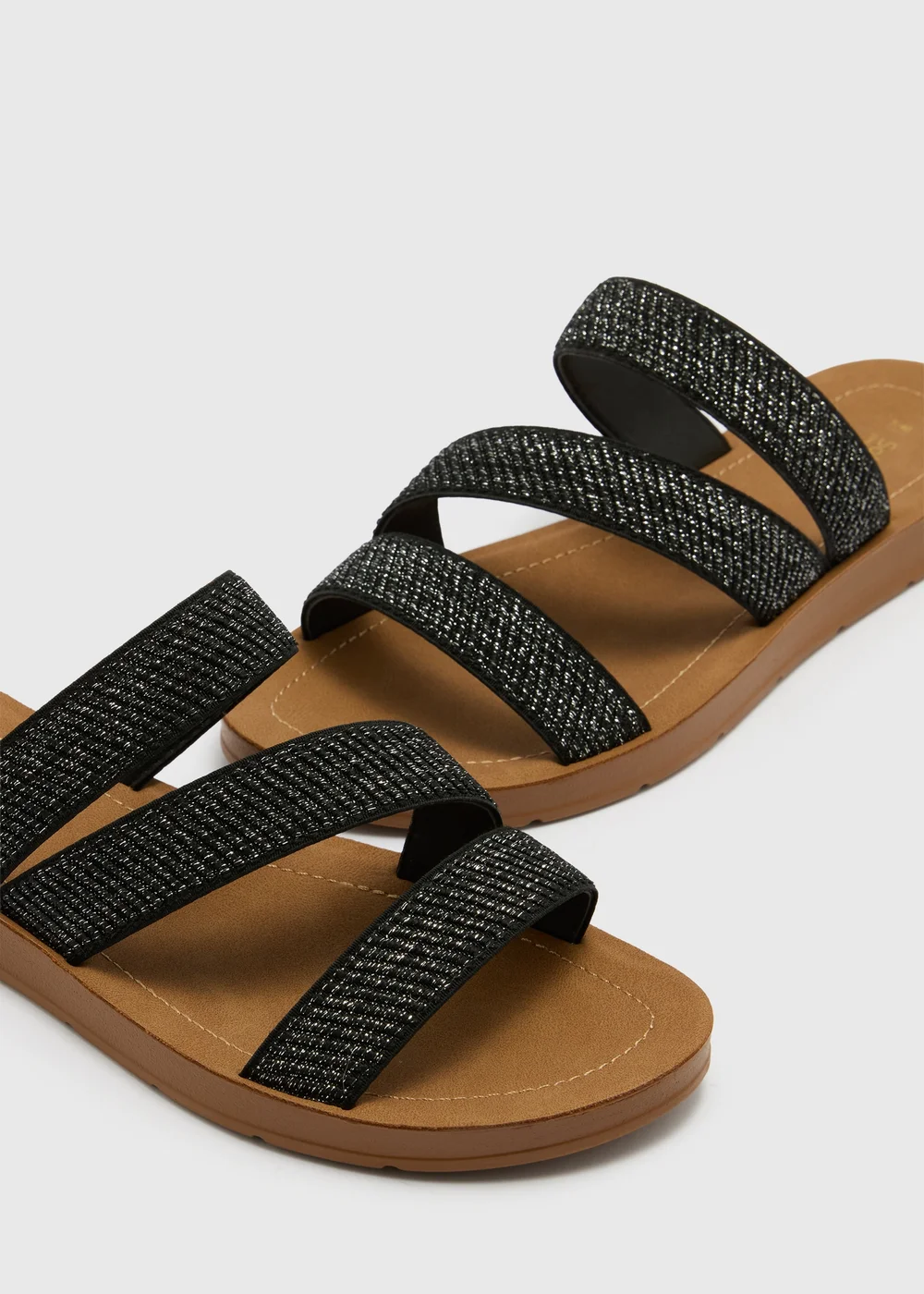 Soleflex Black Asymmetric Sandals - 4 Image 2