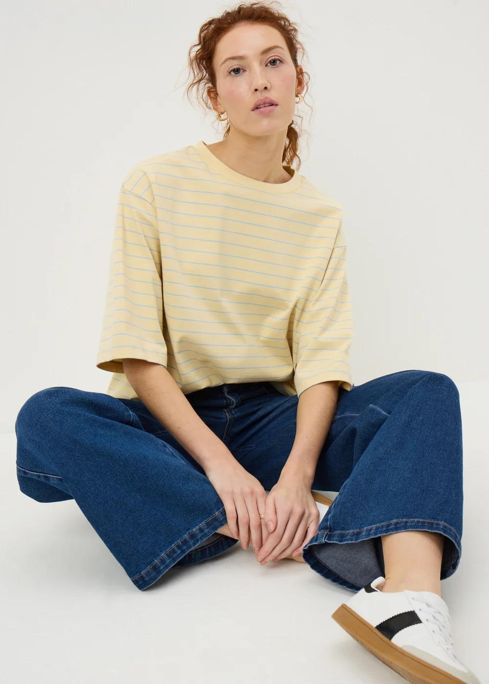 Yellow Stripe Boxy T-Shirt - S Image 1