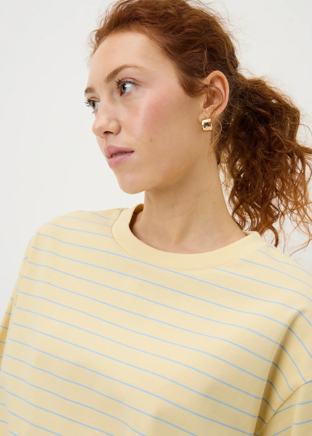 Yellow Stripe Boxy T-Shirt - S Image 3