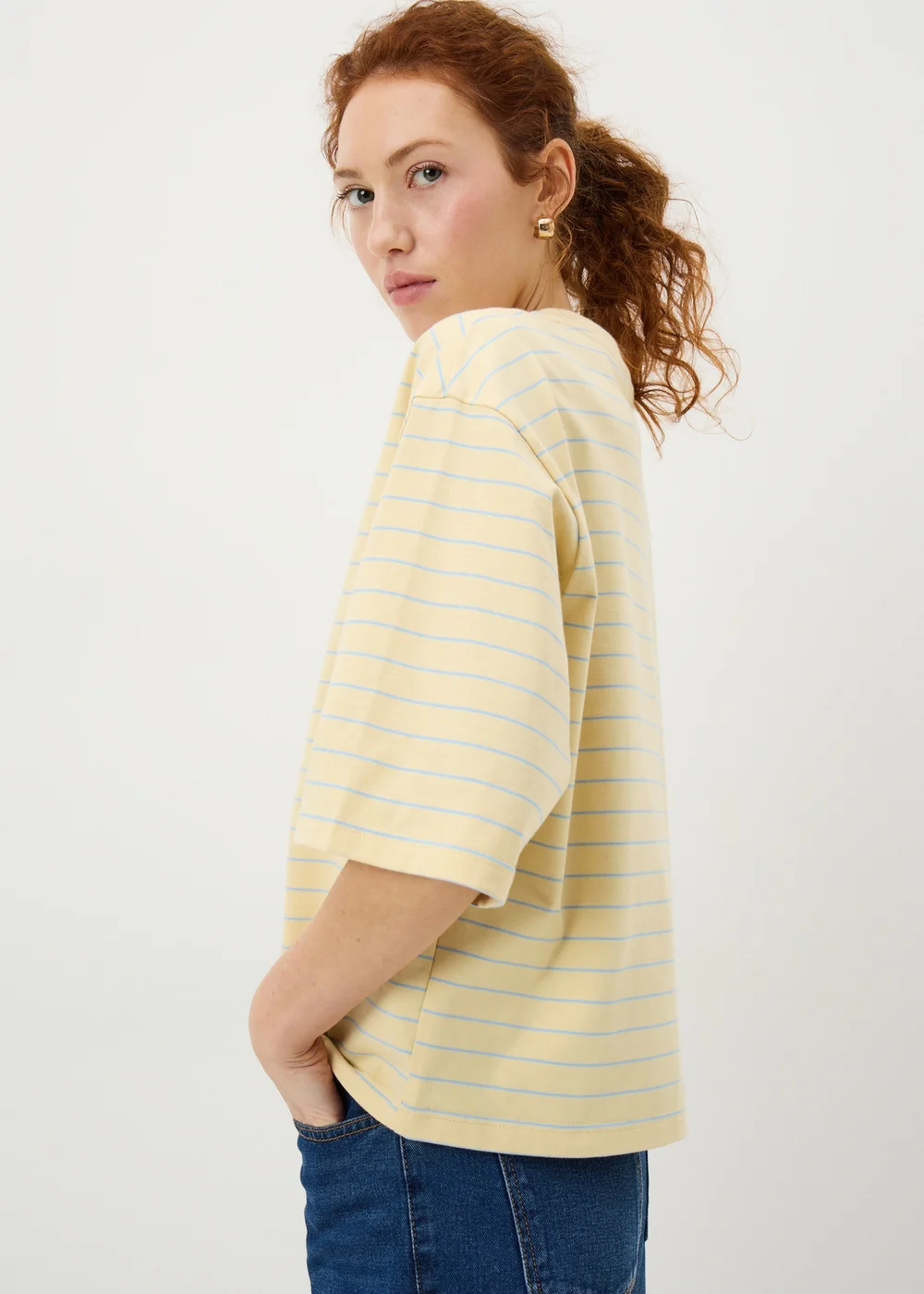 Yellow Stripe Boxy T-Shirt - S Image 2