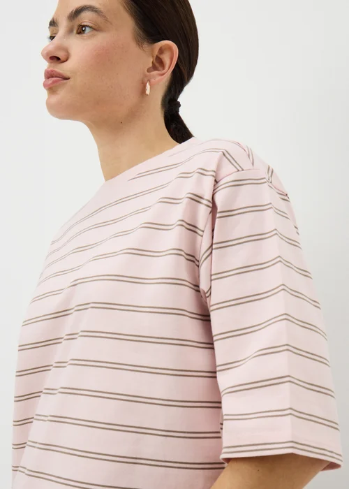 Pink Stripe Boxy T-Shirt - S Image 3