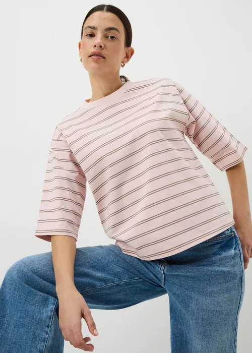 Pink Stripe Boxy T-Shirt - S Image 1