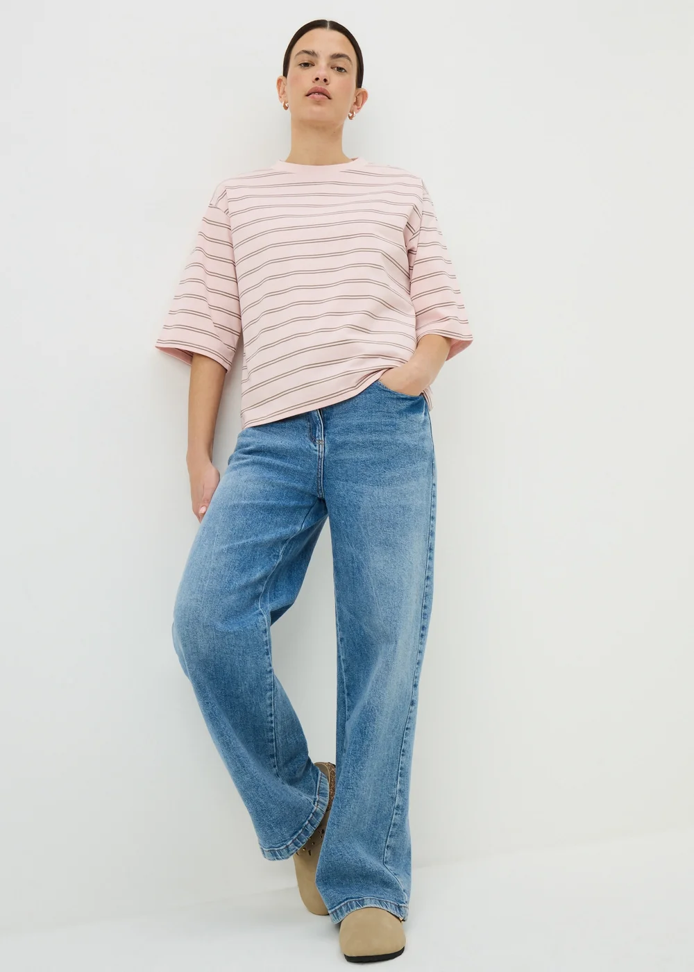 Pink Stripe Boxy T-Shirt - S Image 2