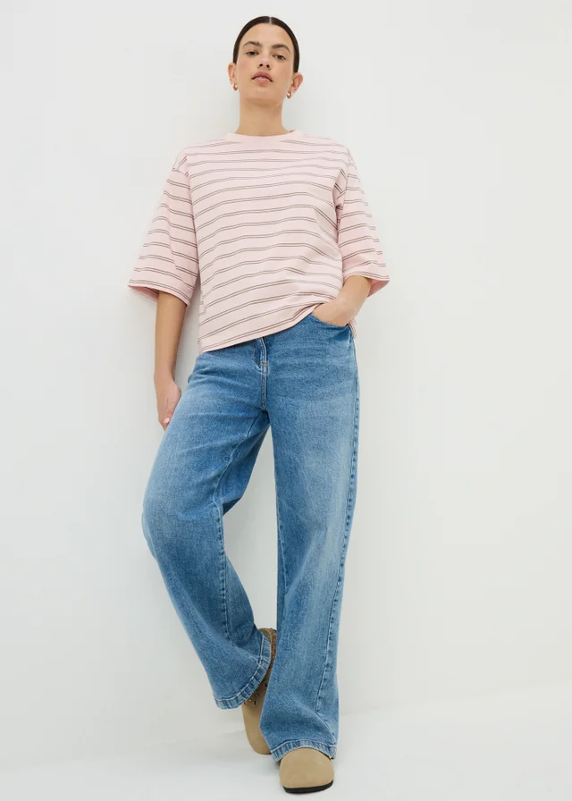 Pink Stripe Boxy T-Shirt