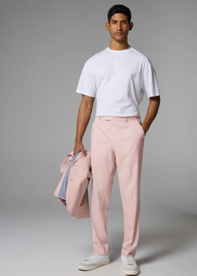 Taylor & Wright Rosewood Pink Slim Fit Suit Trousers