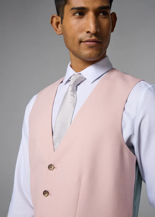 Taylor & Wright Rosewood Pink Slim Fit Suit Waistcoat - Extra small Image 3