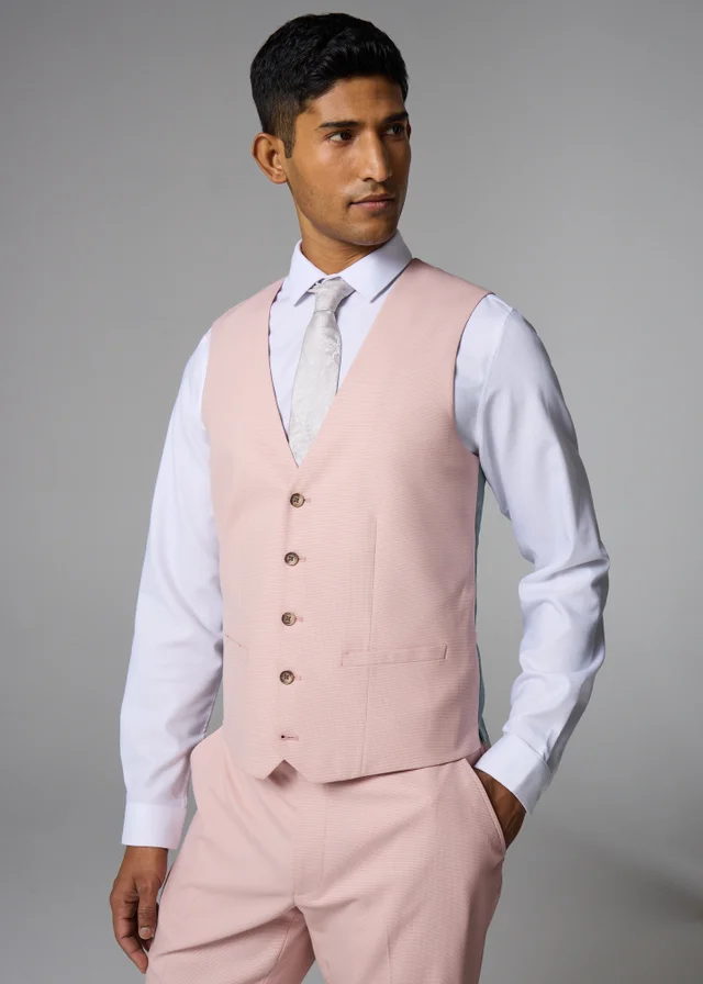 Taylor & Wright Rosewood Pink Slim Fit Suit Waistcoat