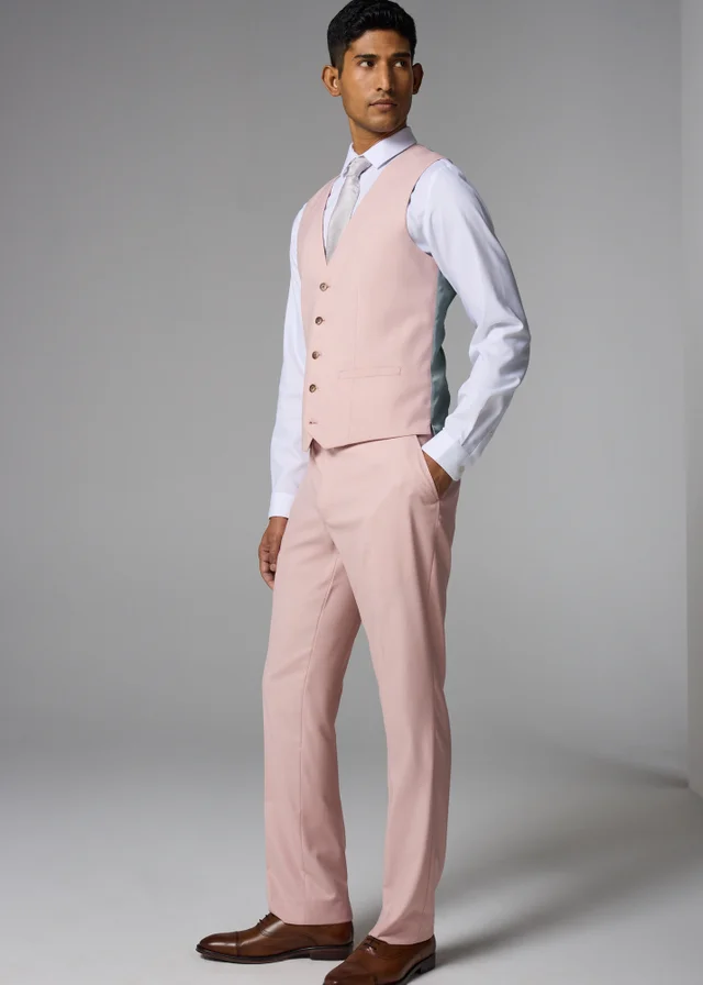 Taylor & Wright Rosewood Pink Slim Fit Suit Waistcoat