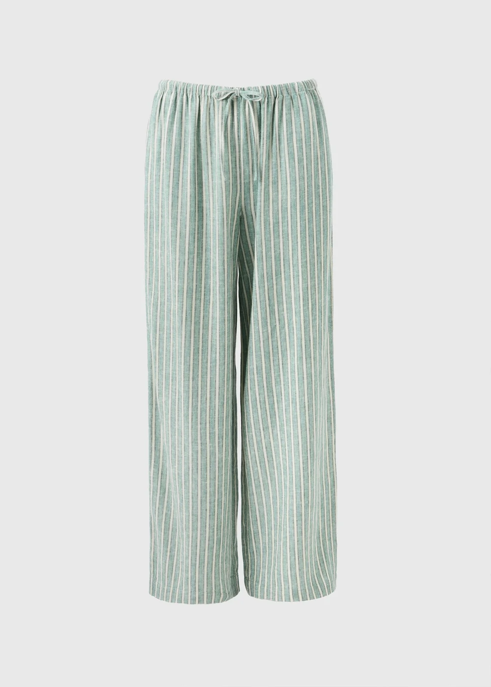 Green Stripe Linen Wide Leg Co Ord Trousers - 20/L31 Image 4