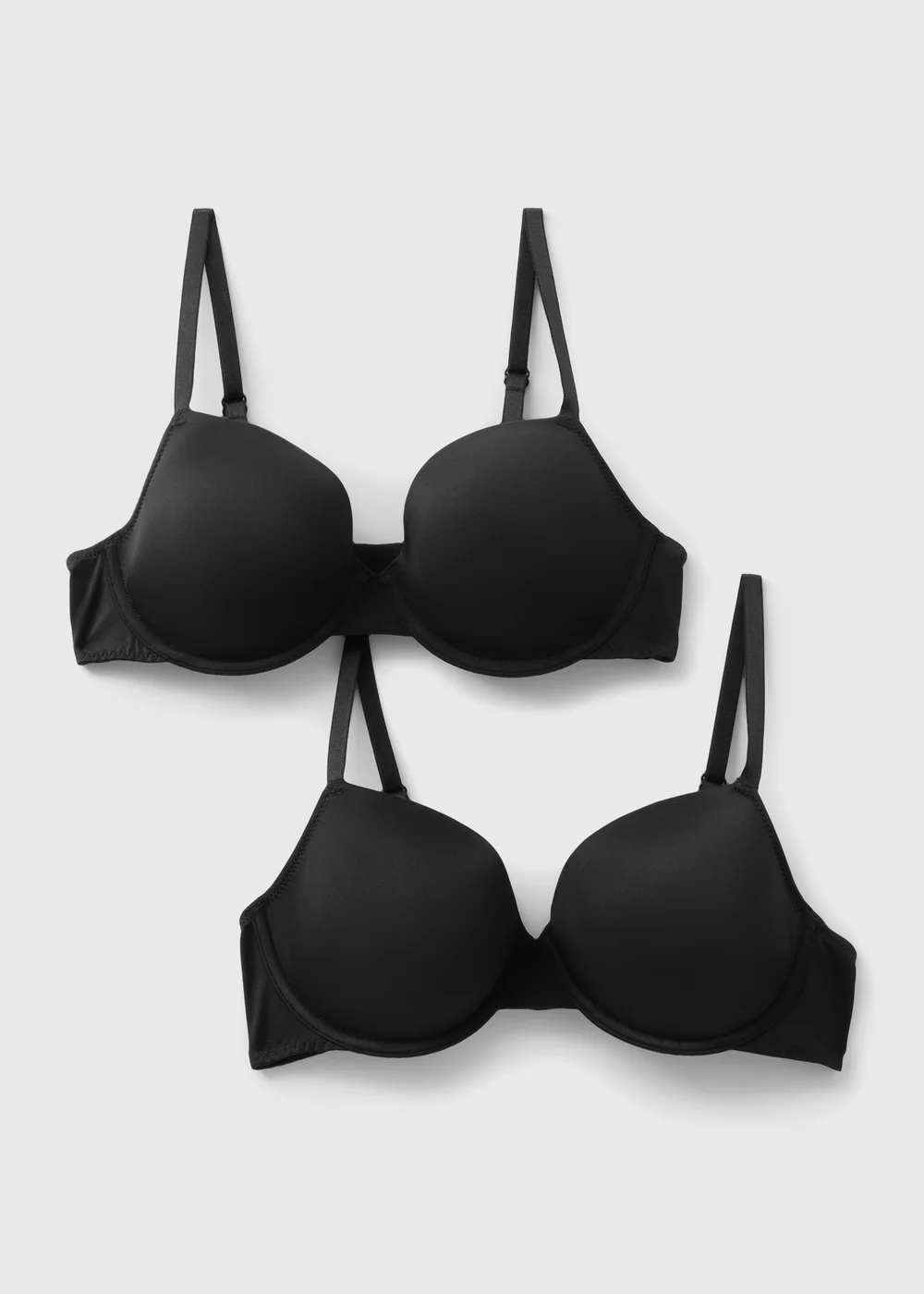 2 Pack Black Smooth T-Shirt Bras - 32A Image 1