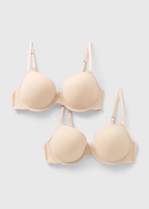 2 Pack Nude Smooth T-Shirt Bras - 32A Image 1
