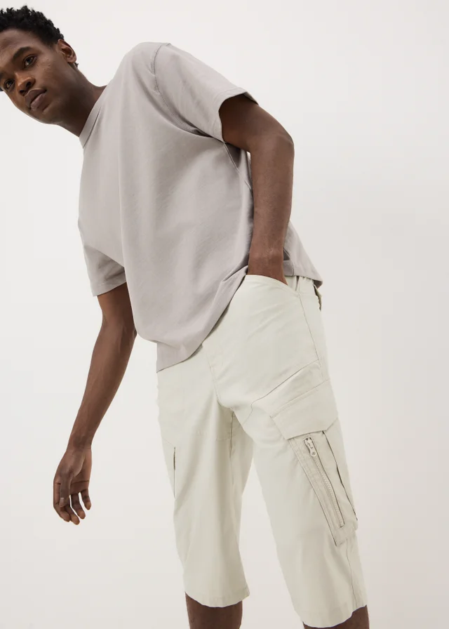 Bone 3/4 Length Cargo Shorts