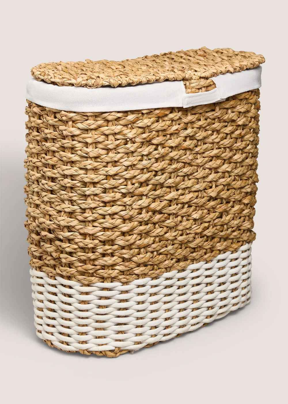 Natural Woven Double Laundry Basket Image 1