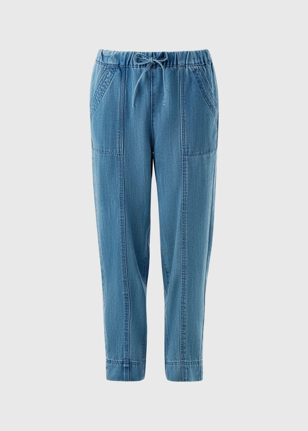 Blue Denim Utility Joggers - 8 Image 1