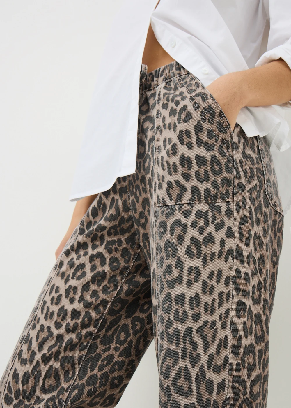 Brown Leopard Print Utility Jogging Bottoms - 22 Image 2