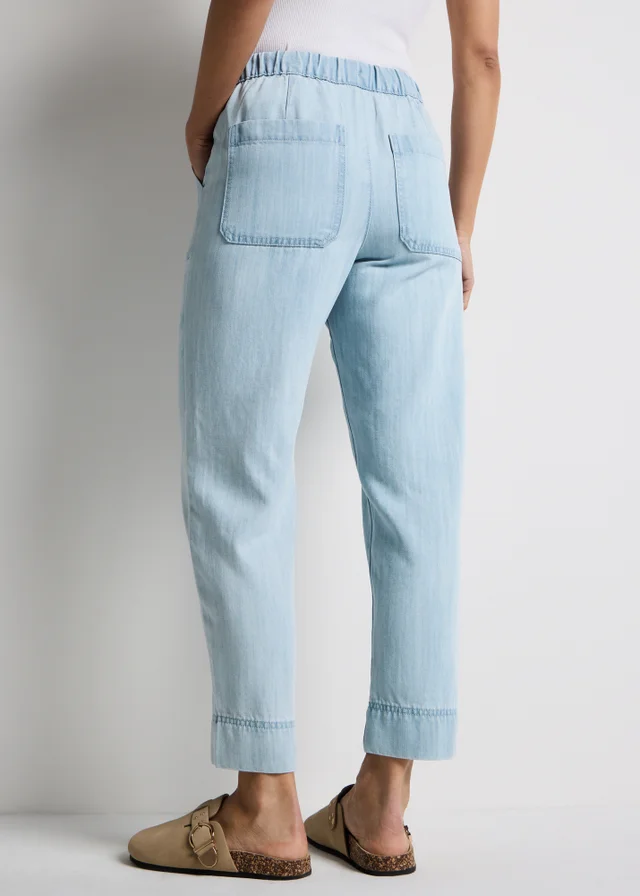 Light Blue Denim Utility Joggers