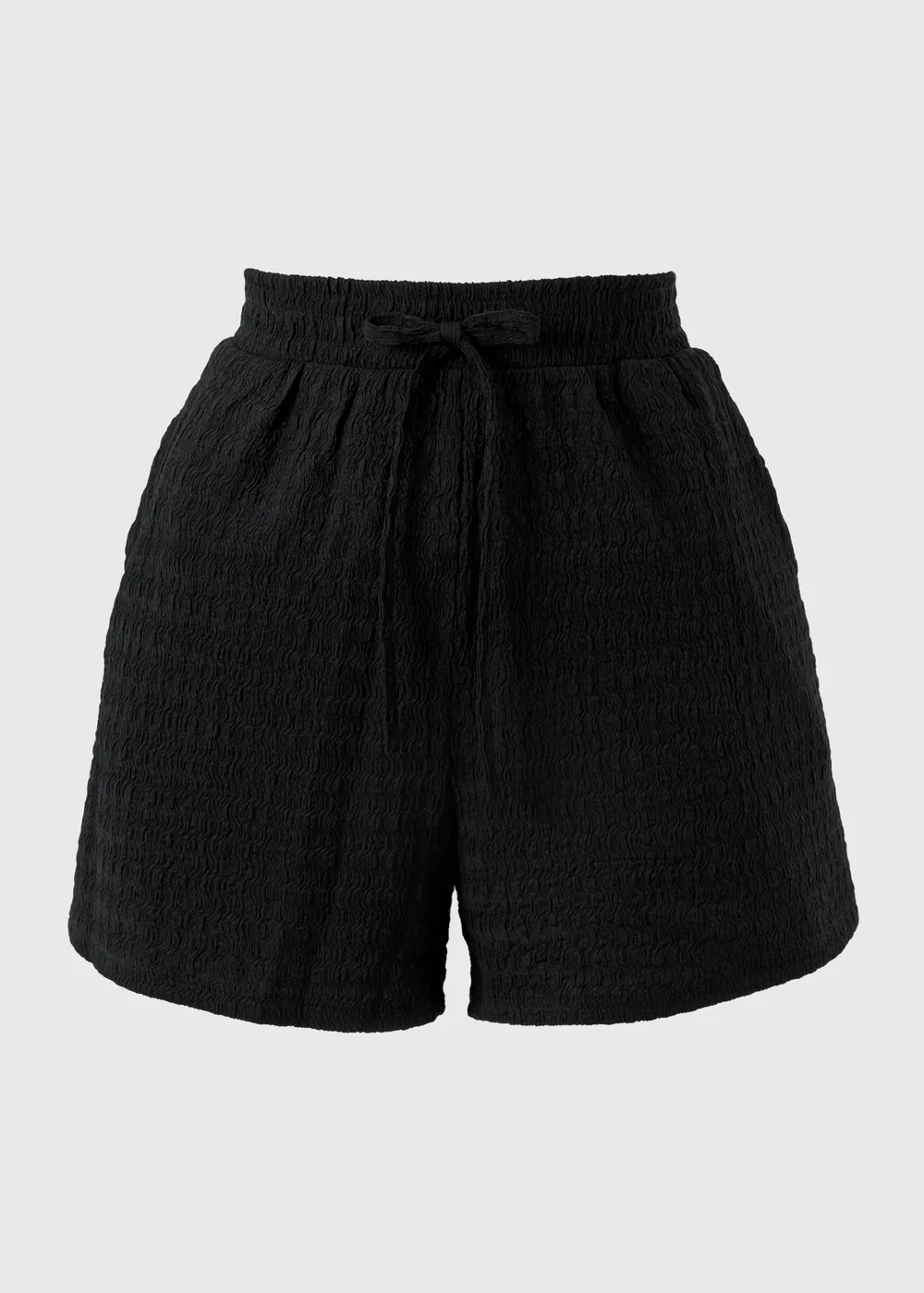 Black Textured Co Ord Shorts - Extra Large Image 2