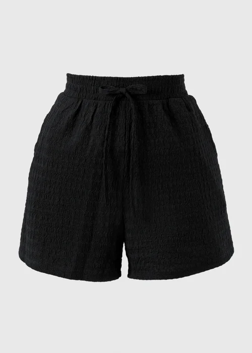 Black Textured Co Ord Shorts - Extra Large Image 2