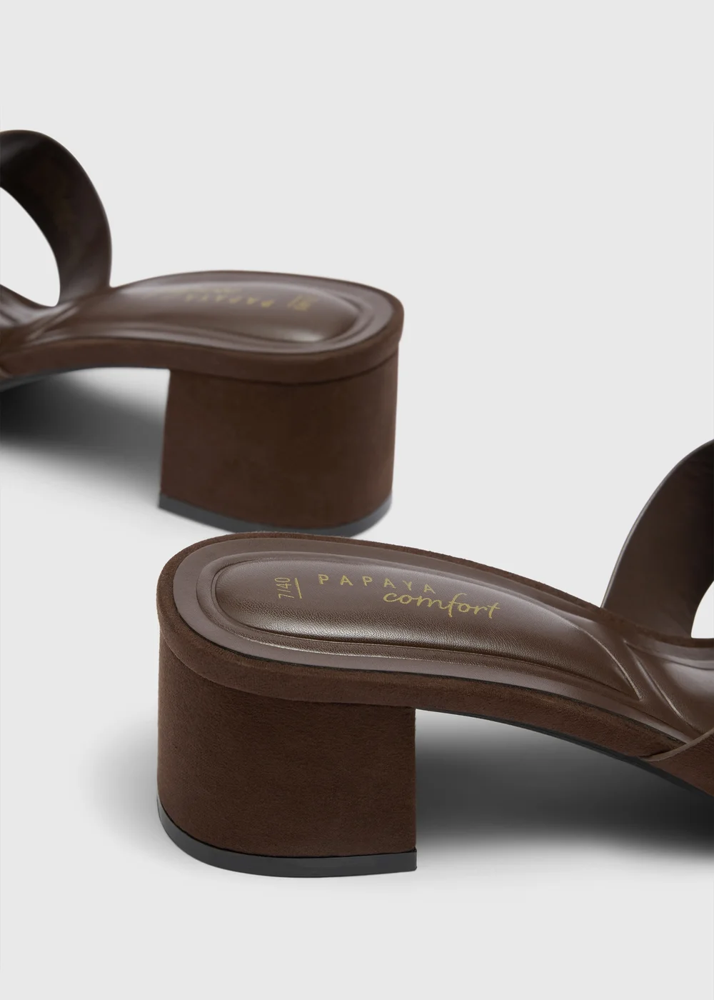 Chocolate Brown Mule Block Heels - 3 Image 2