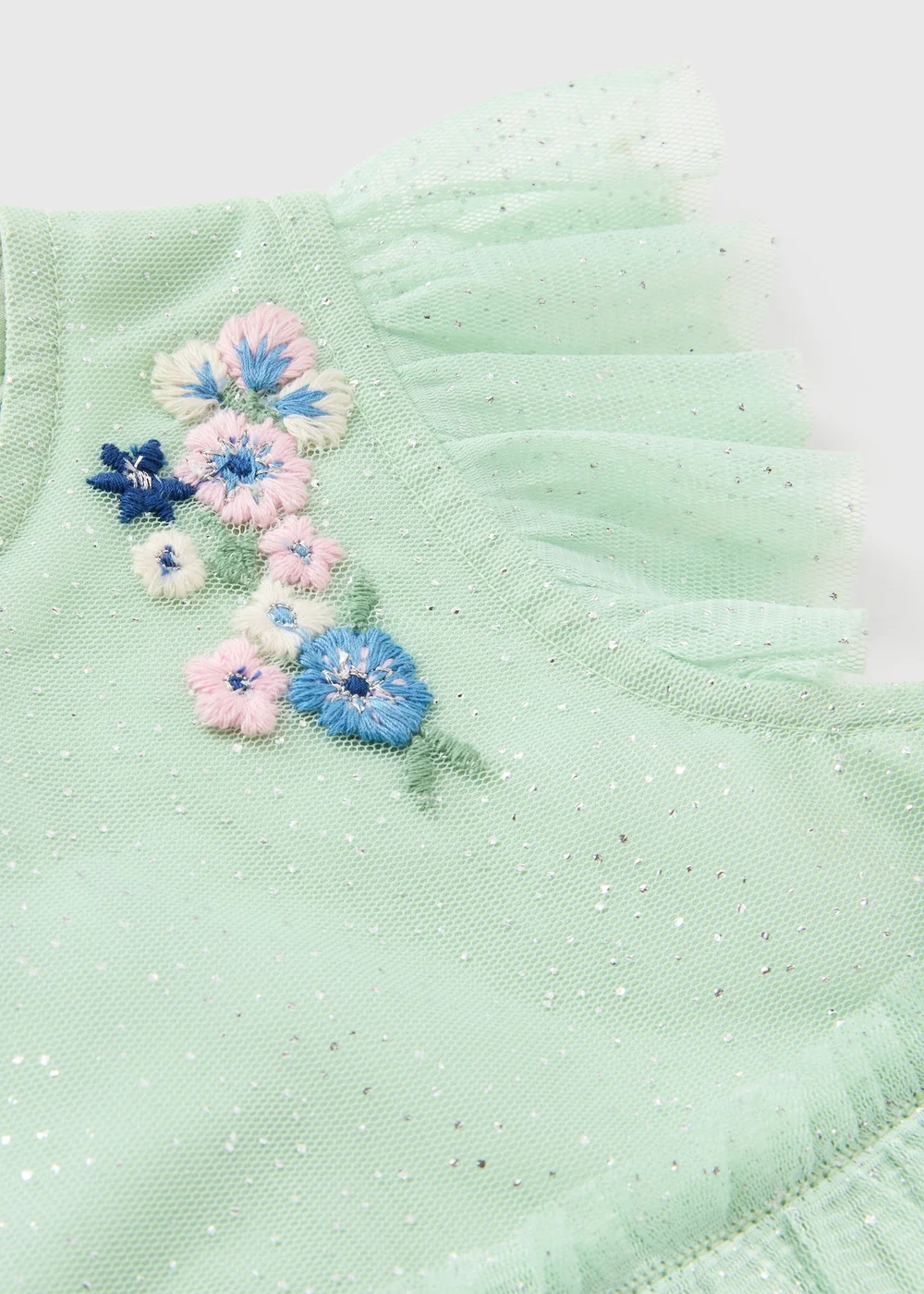 Girls Sage Embroidered Mesh Dress (Newborn-23mths) - Newborn | Matalan Girls Sage Embroidered Mesh Dress (Newborn-23mths) - Newborn | Matalan