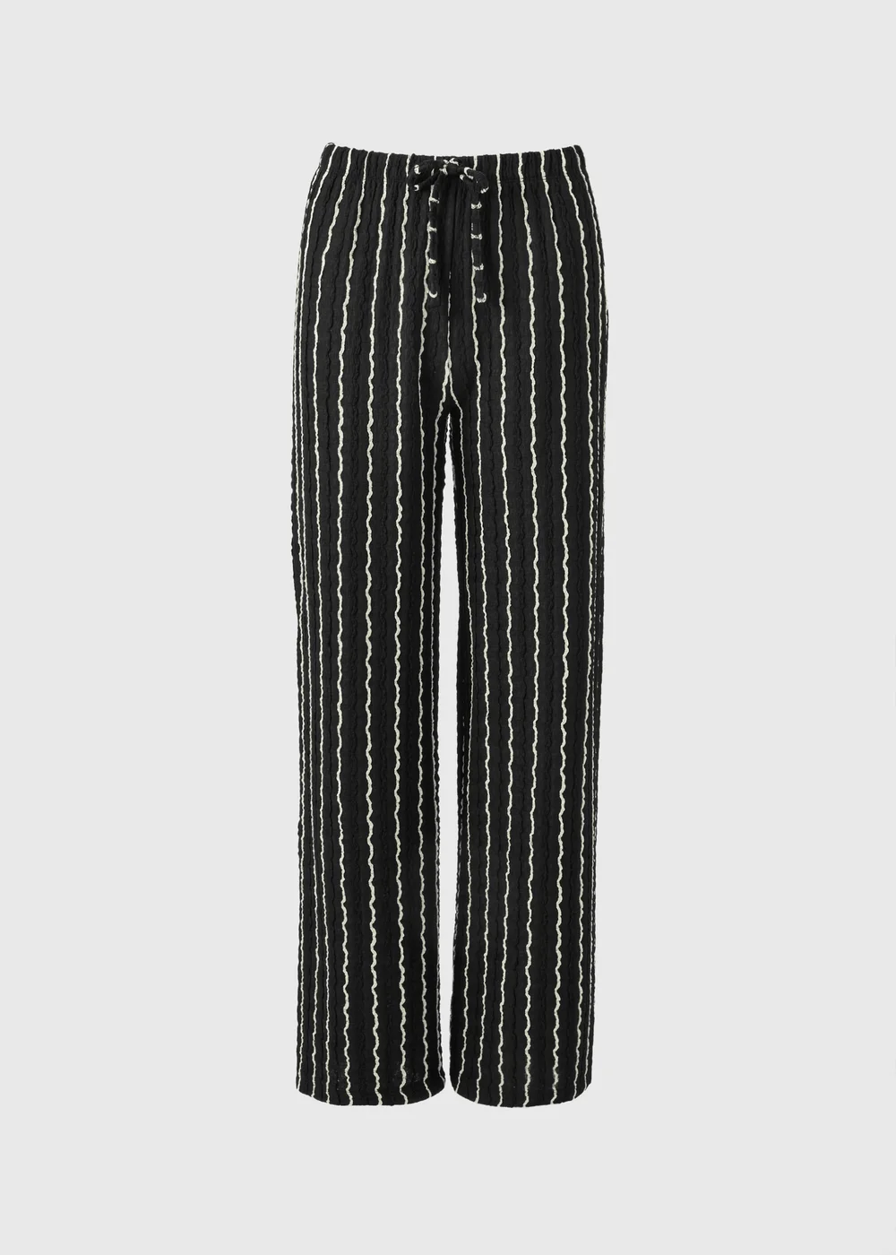 Black Stripe Jersey Wide Leg Co Ord Trousers - 18/L29 Image 4