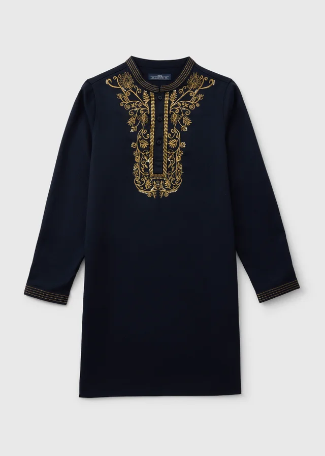 Boys Navy Kurta Shirt (7-15yrs)