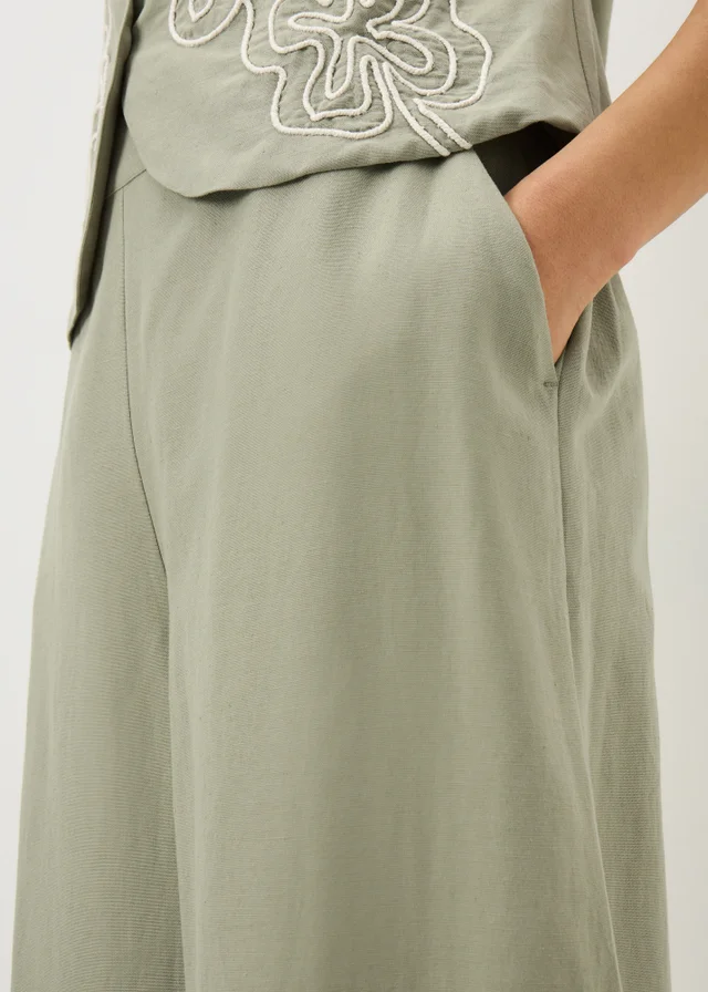 Sage Green Wide Leg Co Ord Trousers