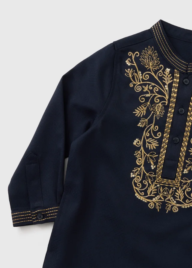 Boys Navy Kurta Shirt (1-7yrs)