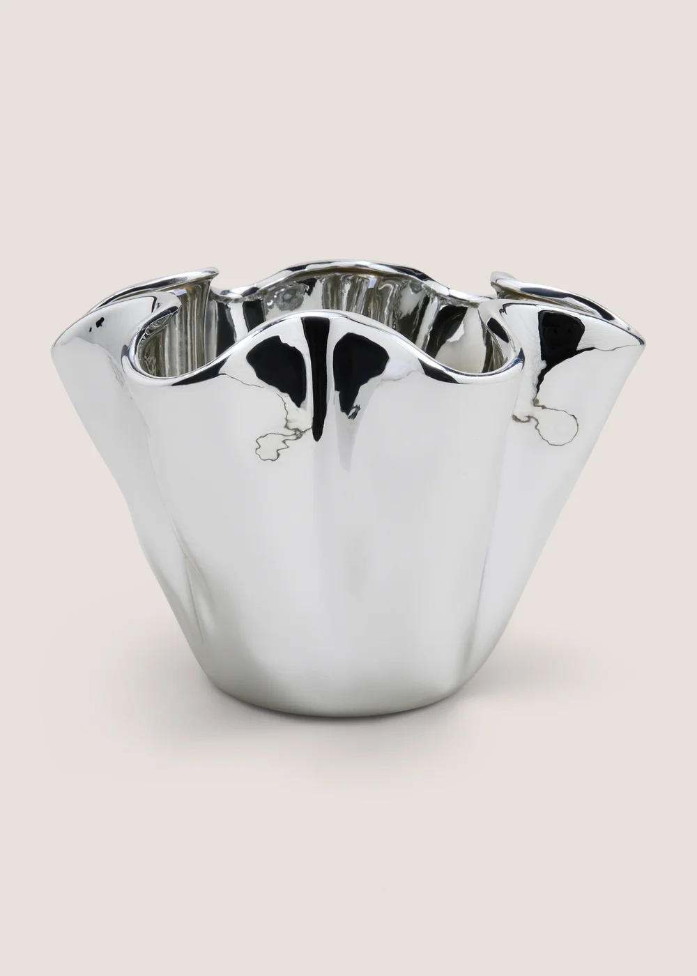 Chrome Crinkle Vase Image 1