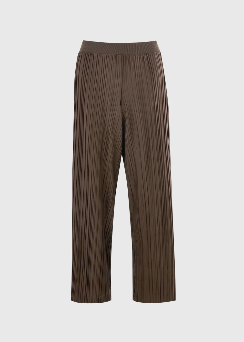 Chocolate Brown Plisse Wide Leg Co Ord Trousers - 22/L29 Image 4