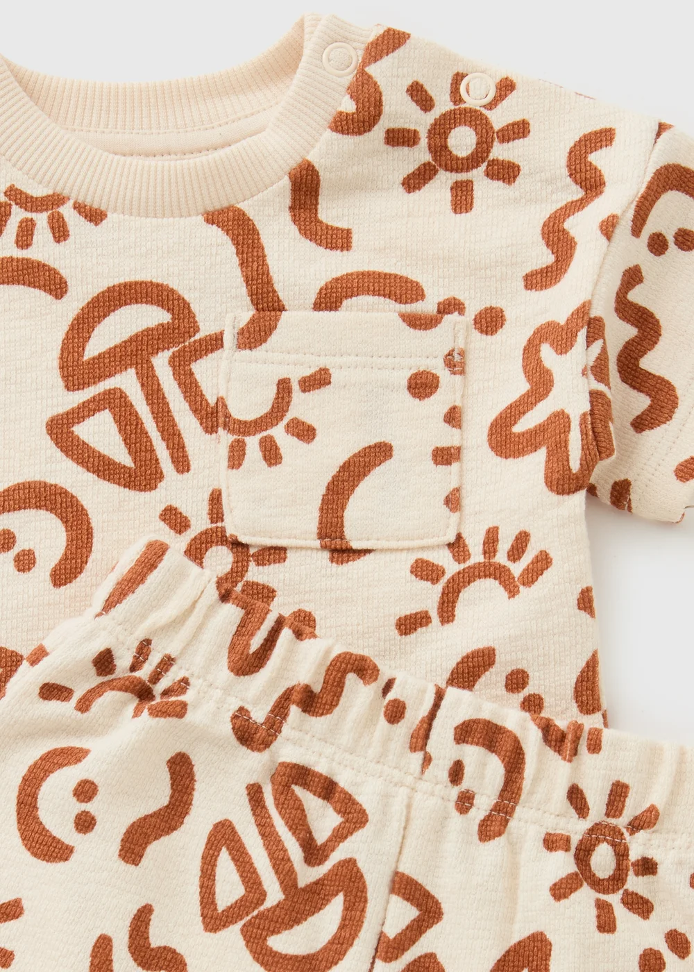 Baby Cream Holiday Print Top & Short (Newborn-23mths) - Up to 1 Month Image 2