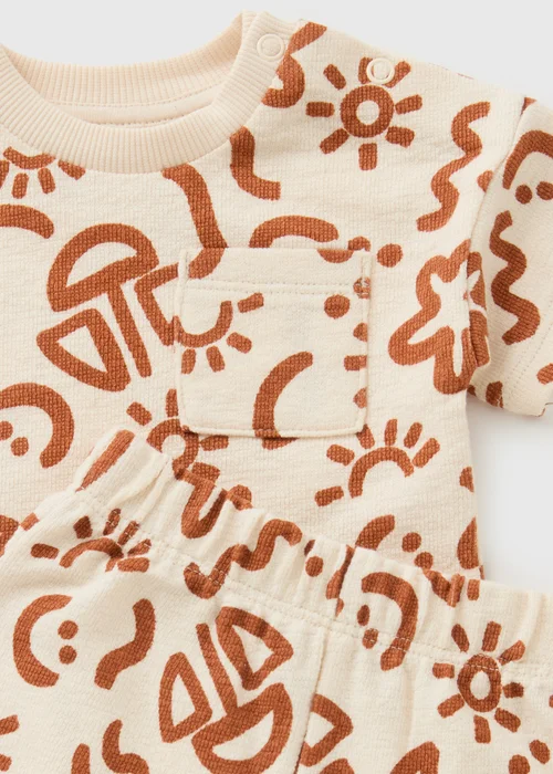 Baby Cream Holiday Print Top & Short (Newborn-23mths) - Up to 1 Month Image 2