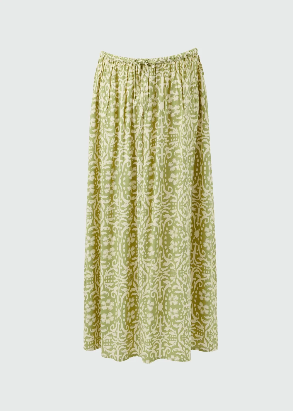 Green Floral Print Midi Skirt - 8 Image 3
