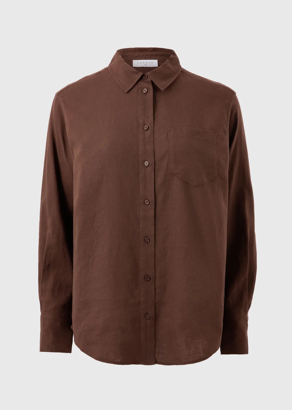 Chocolate Brown Linen Blend Co Ord Shirt - 8 Image 4