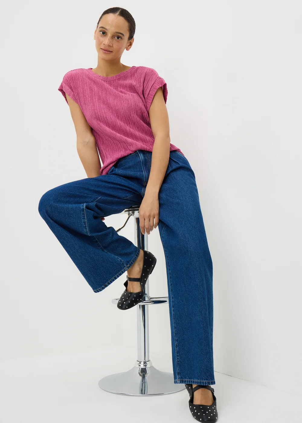 Pink Textured T-Shirt - 12 Image 2