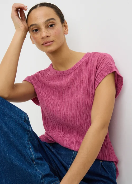 Pink Textured T-Shirt - 12 Image 1