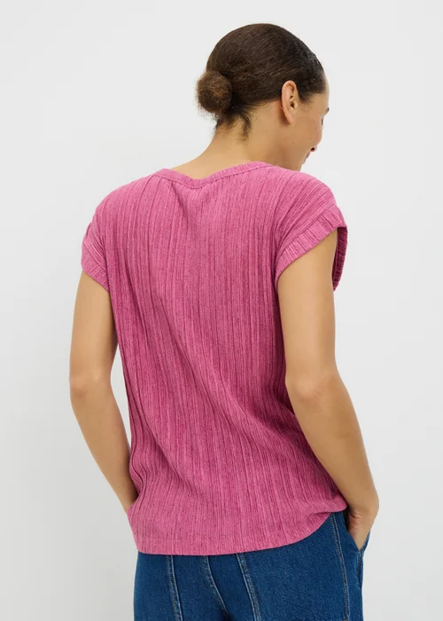 Pink Textured T-Shirt - 12 Image 3