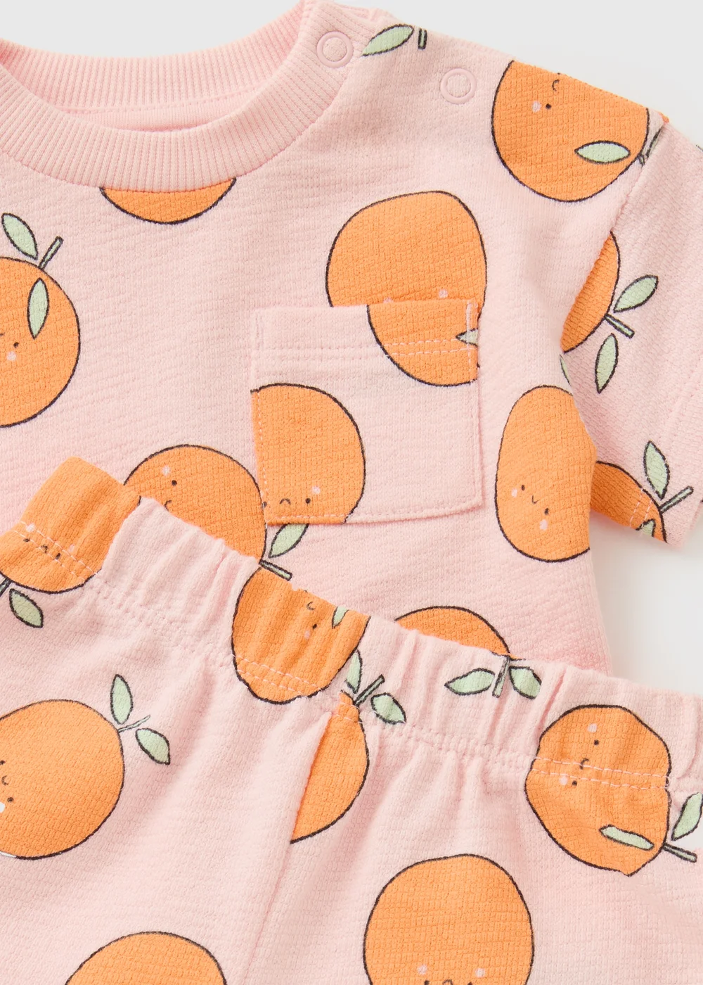 Baby Pink Peach Top & Short Set (Newborn-23mths) - 0-3 months Image 2