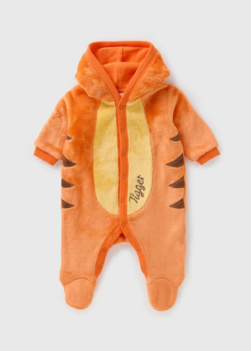 Disney Winnie The Pooh Baby Orange Tigger Pramsuit (0-18mths) - Up to 1 Month Image 1