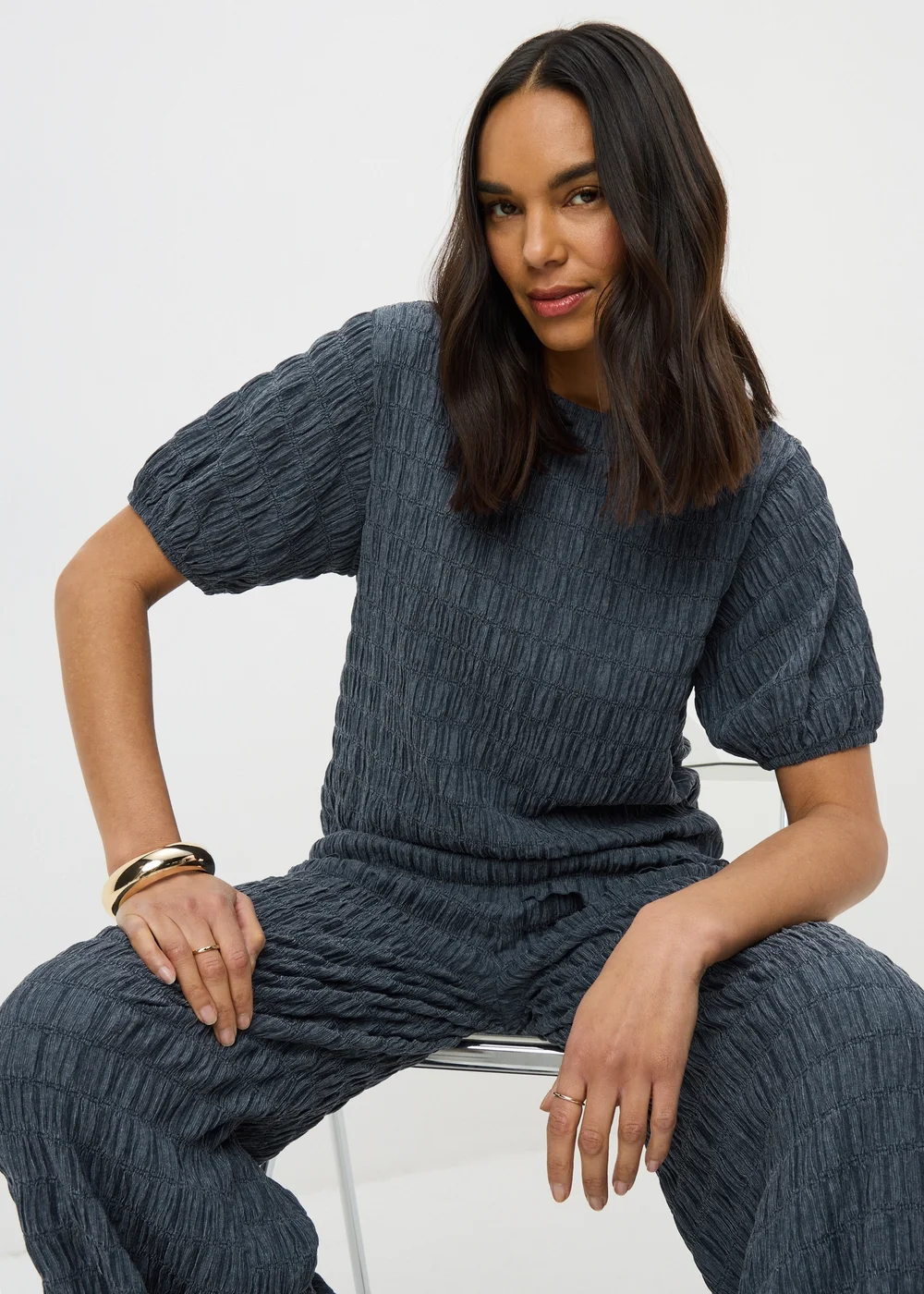 Slate Bubble Texture Co Ord Top - 8 Image 1