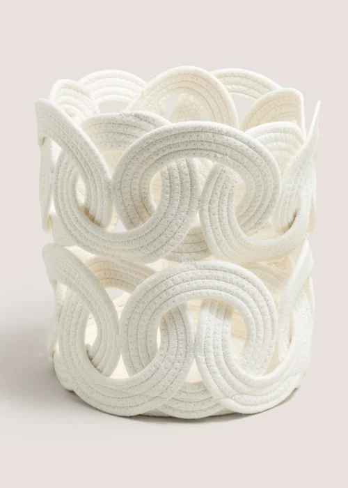 White Rope Design Basket Image 1