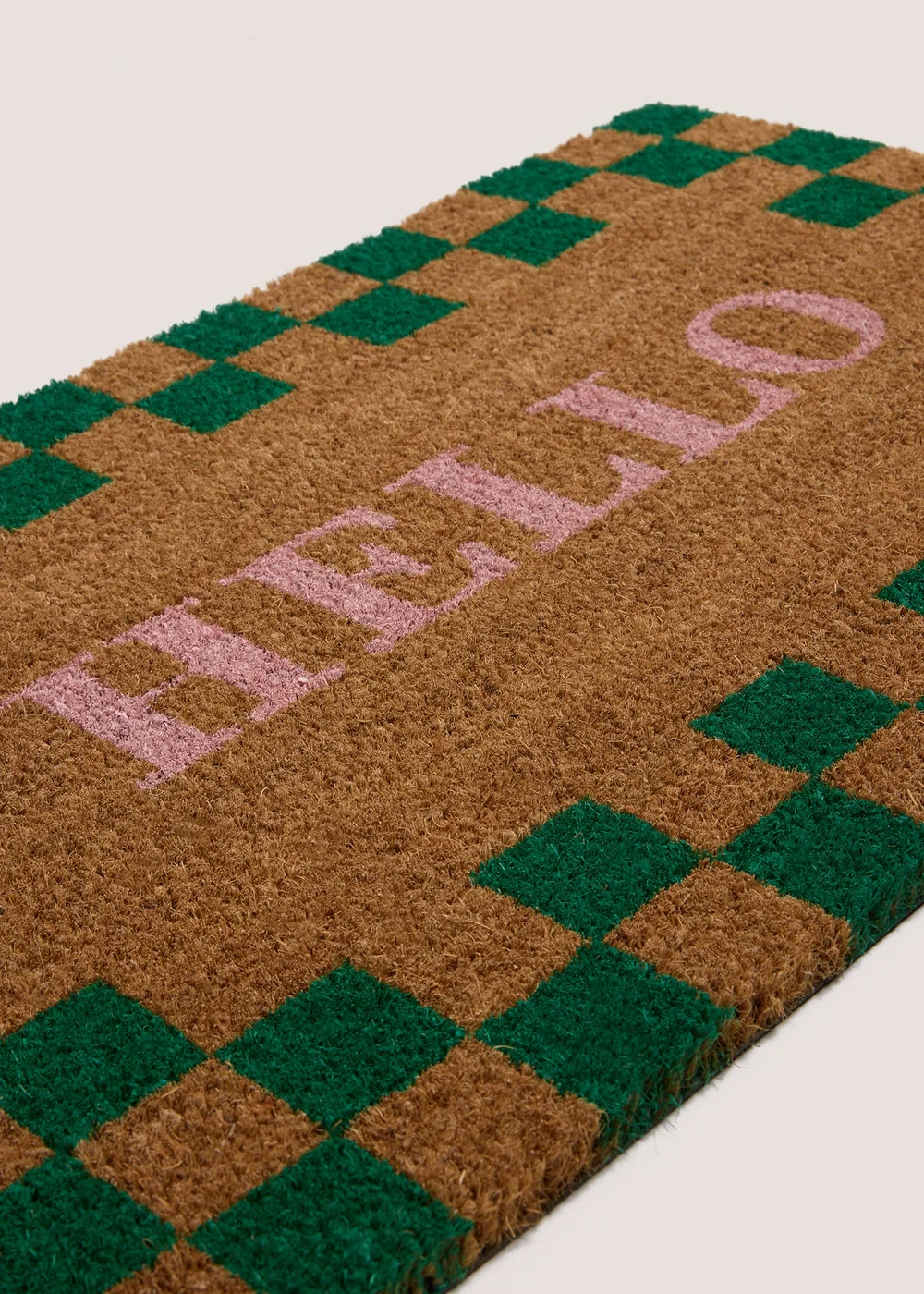 Helloworld Mat Checkerboard Hello Door Mat | Matalan