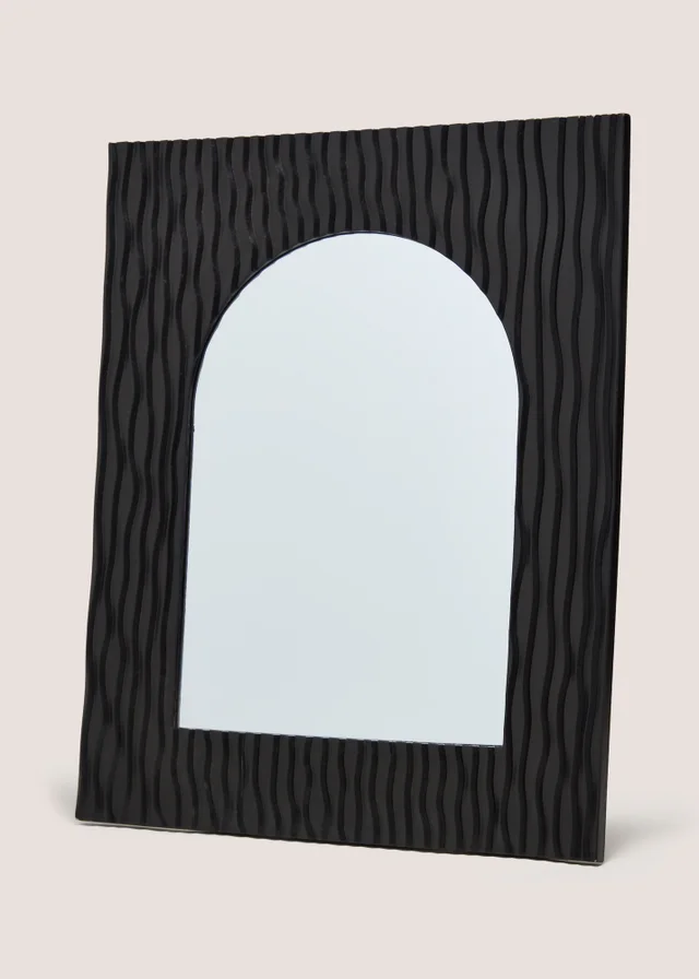 Black Ribbed Mirror