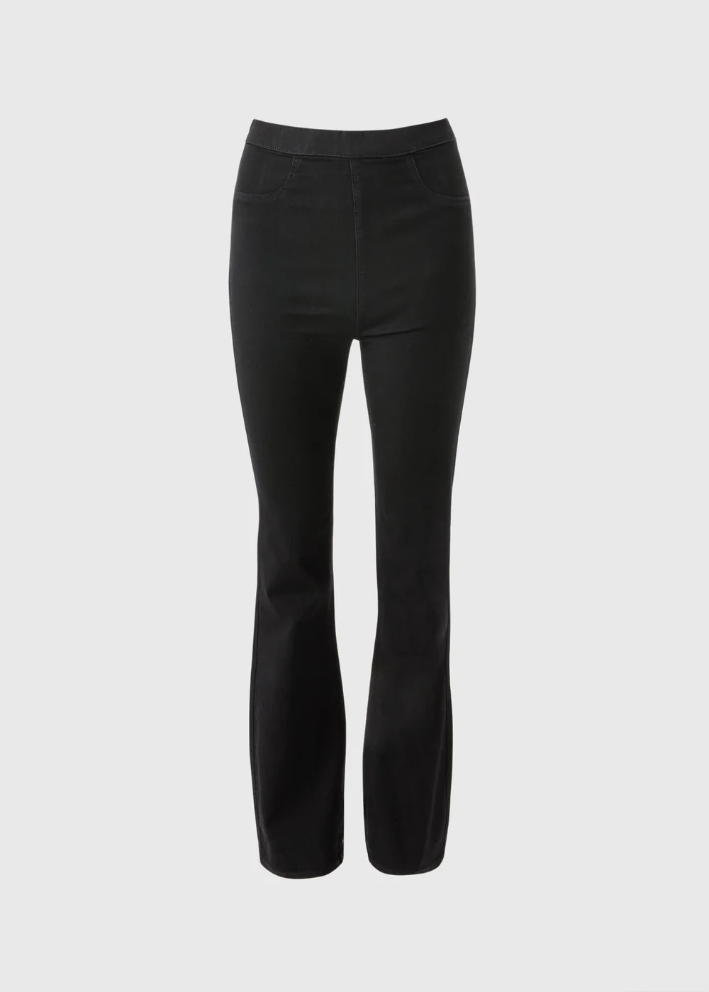 Black Stretch High Rise Flare Jeggings - 8/L29 Image 4
