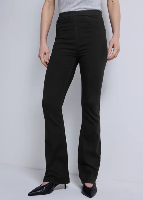 Black Stretch High Rise Flare Jeggings - 8/L29 Image 3
