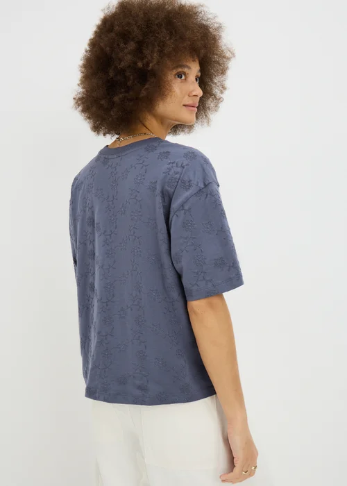 Slate Embroidered Box Top - M Image 2