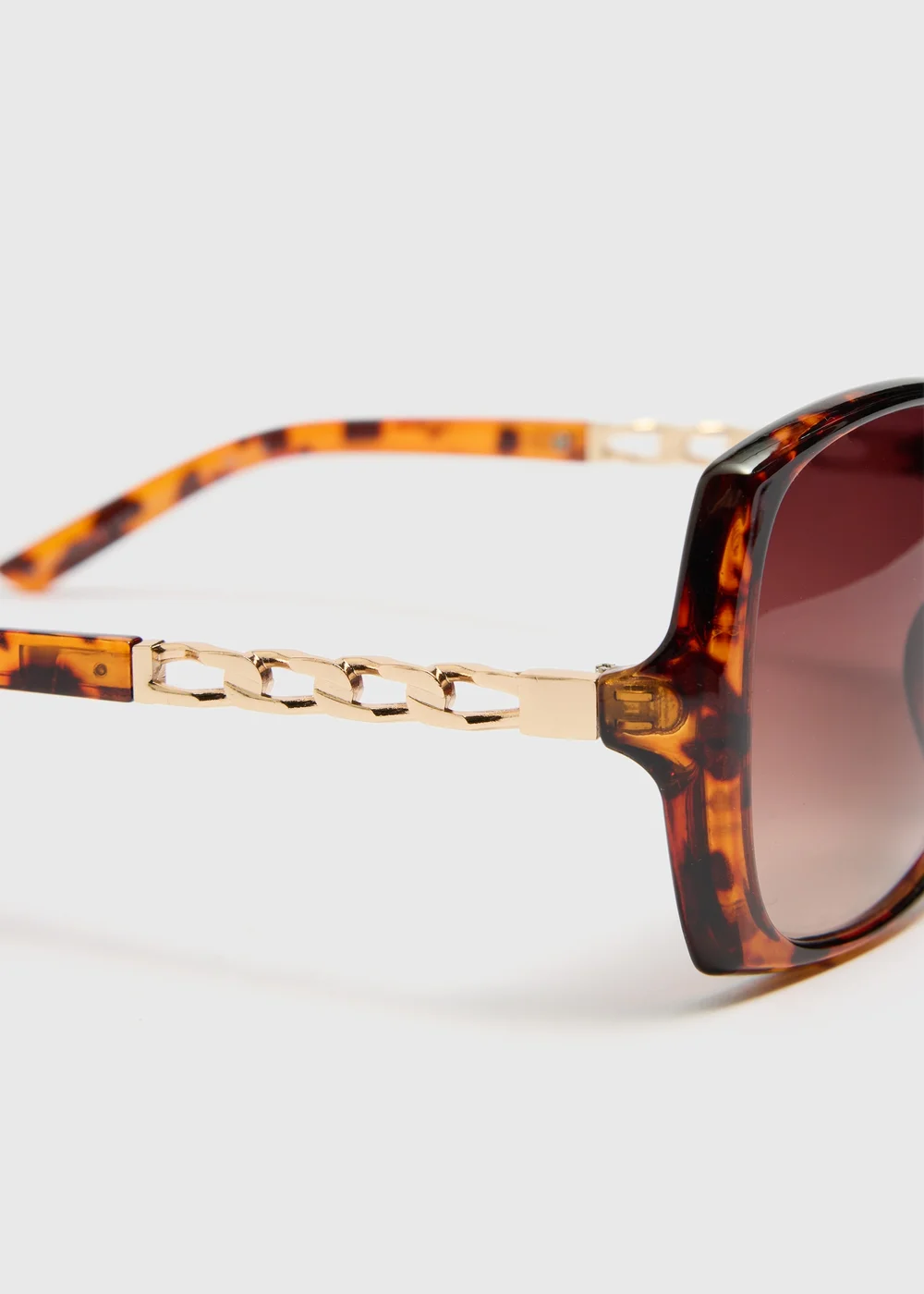 Brown Tortoiseshell Oversized Sunglasses - One Size Image 2