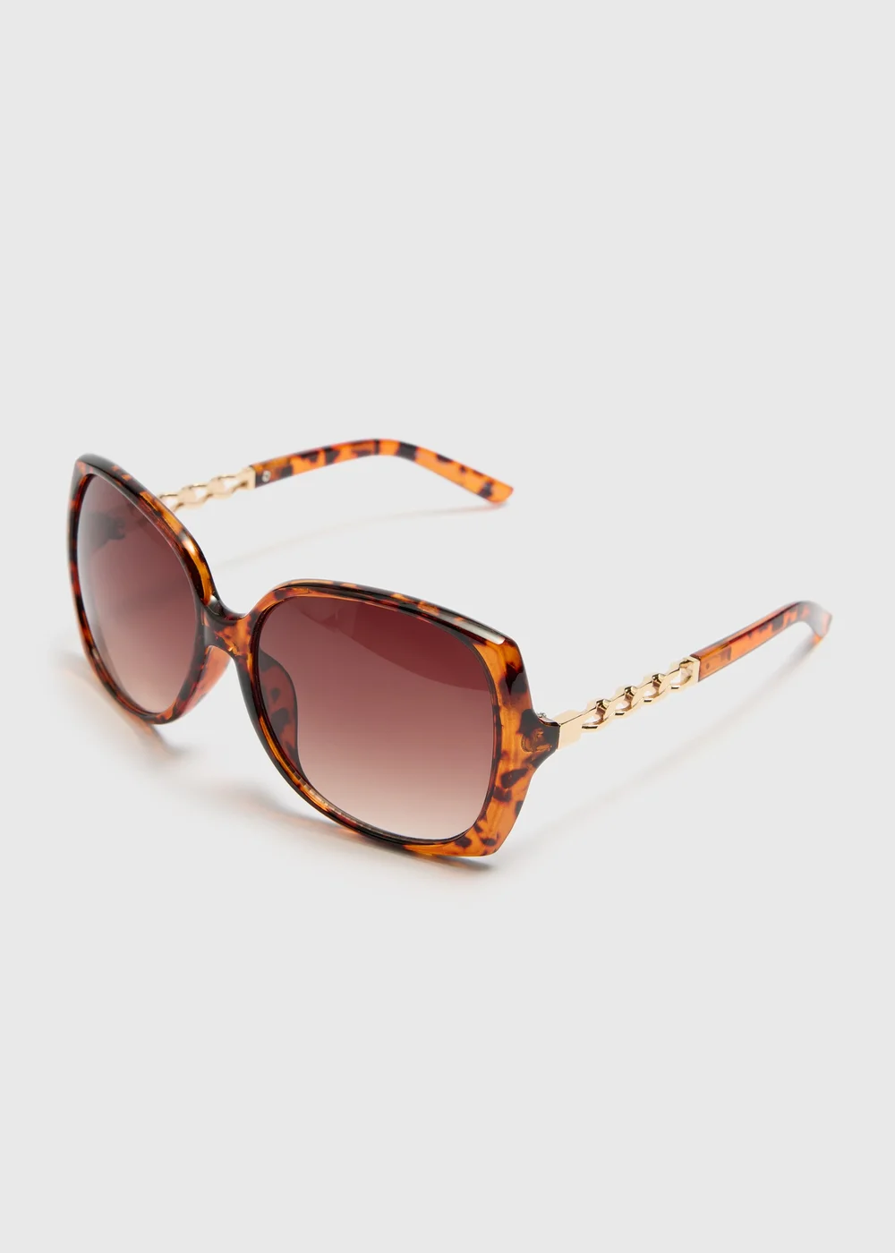 Brown Tortoiseshell Oversized Sunglasses - One Size Image 1