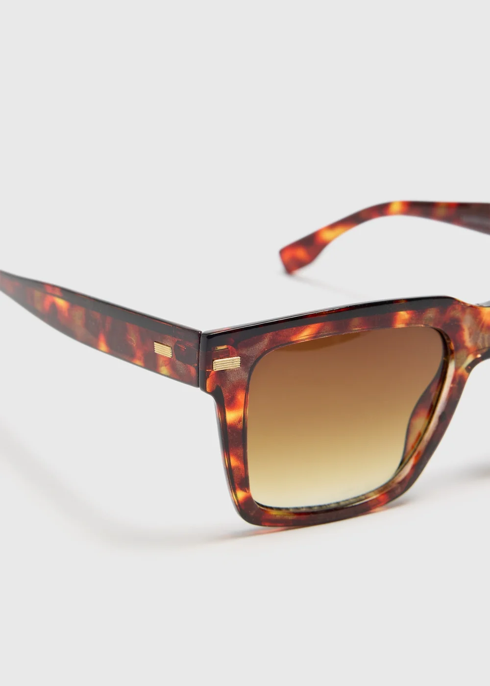 Brown Tortoiseshell Square Sunglasses - One Size Image 2