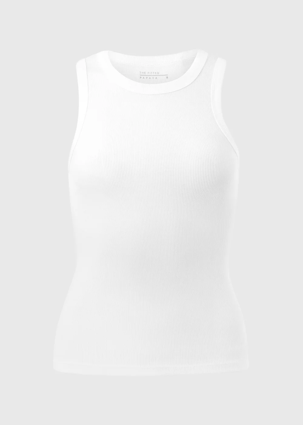 White Ribbed High Neck Vest Top - 12 Image 4